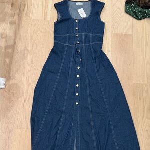 Elegant Blue Denim Maxi Dress